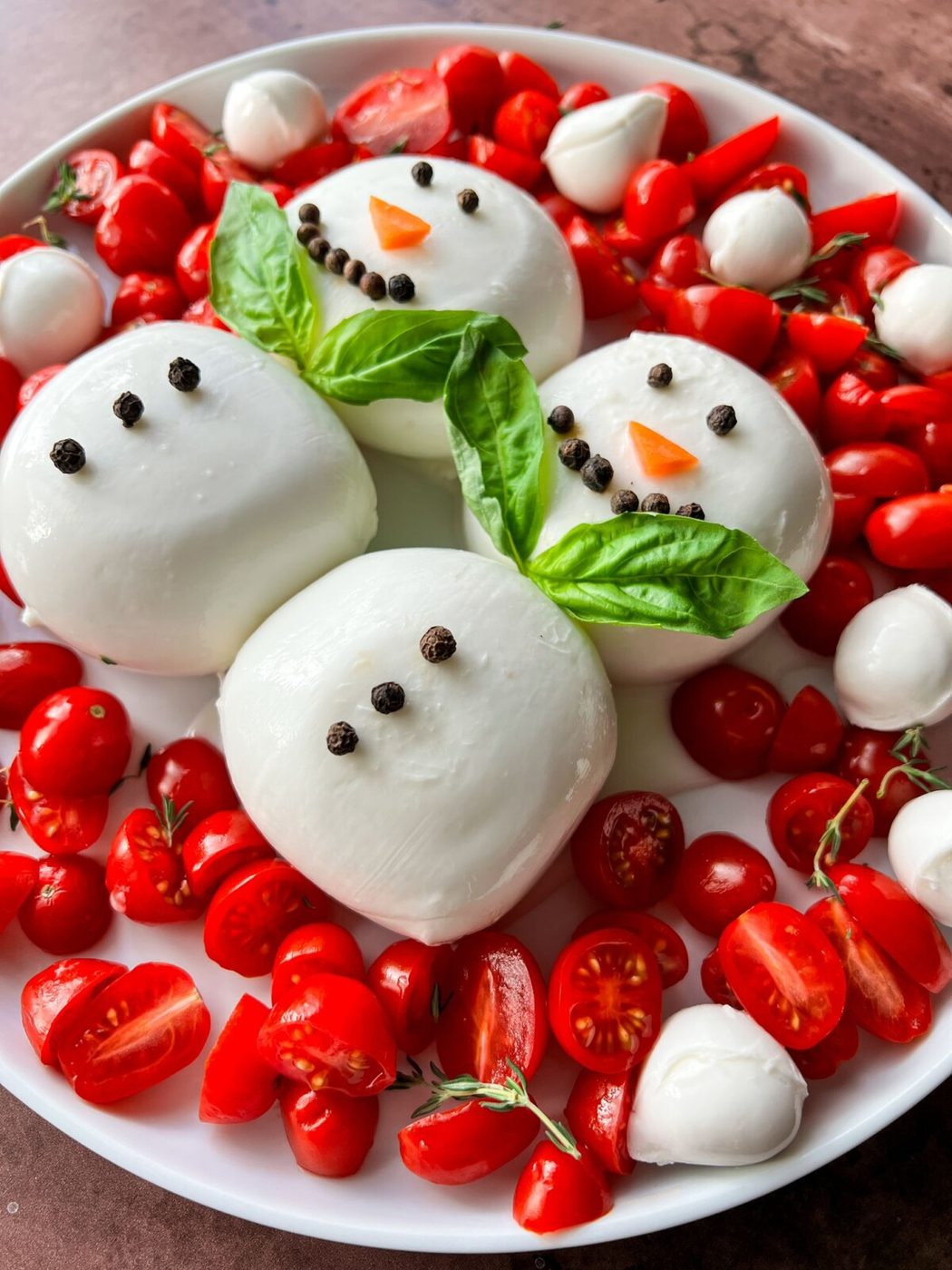 Burrata Snowman