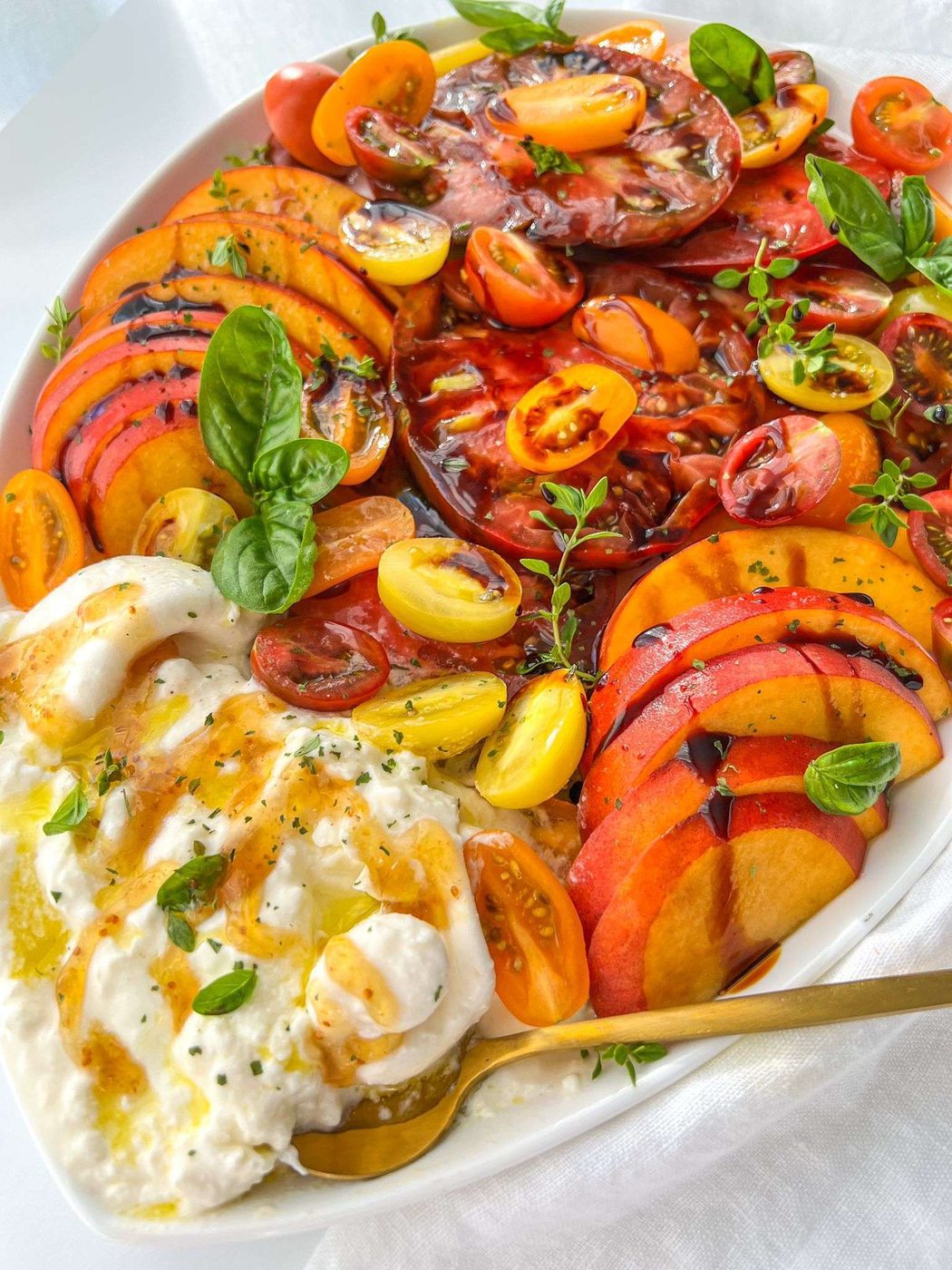 Burrata Tomato Peach Salad