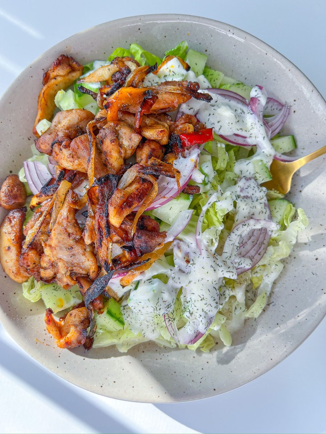 A beautiful plate full of Fajita Salad 
