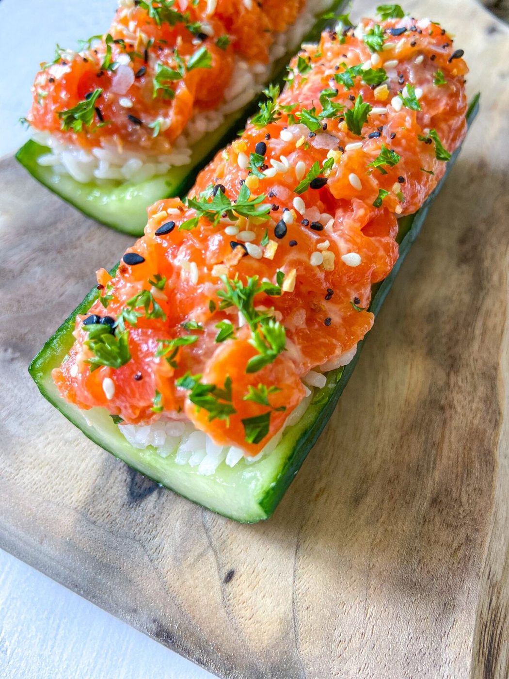 Cucumber Salmon Boats