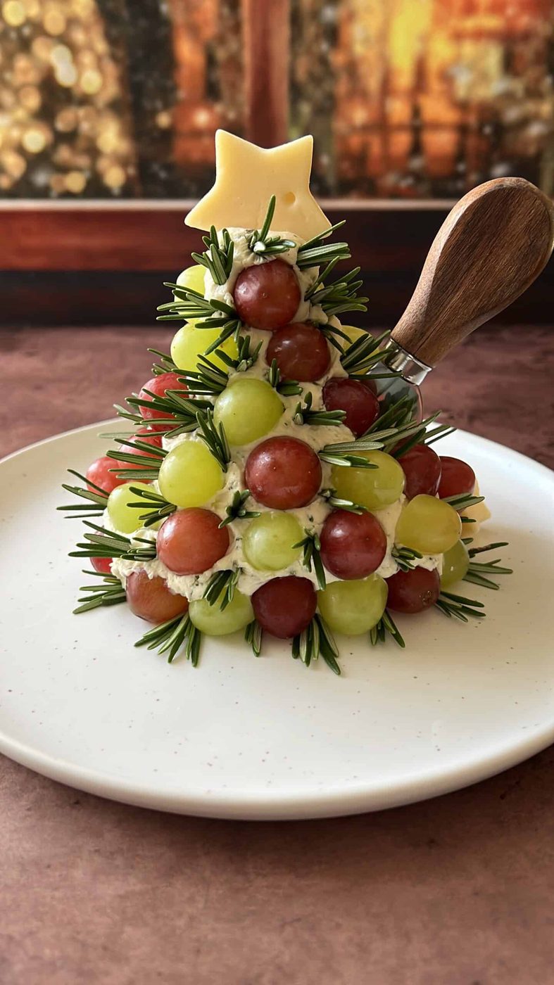 Grape Christmas Tree Cheese Ball