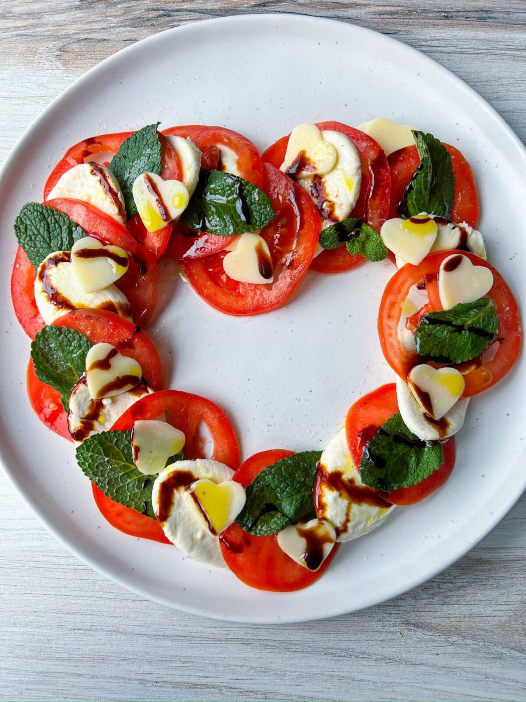 Heart Shaped Caprese Salad