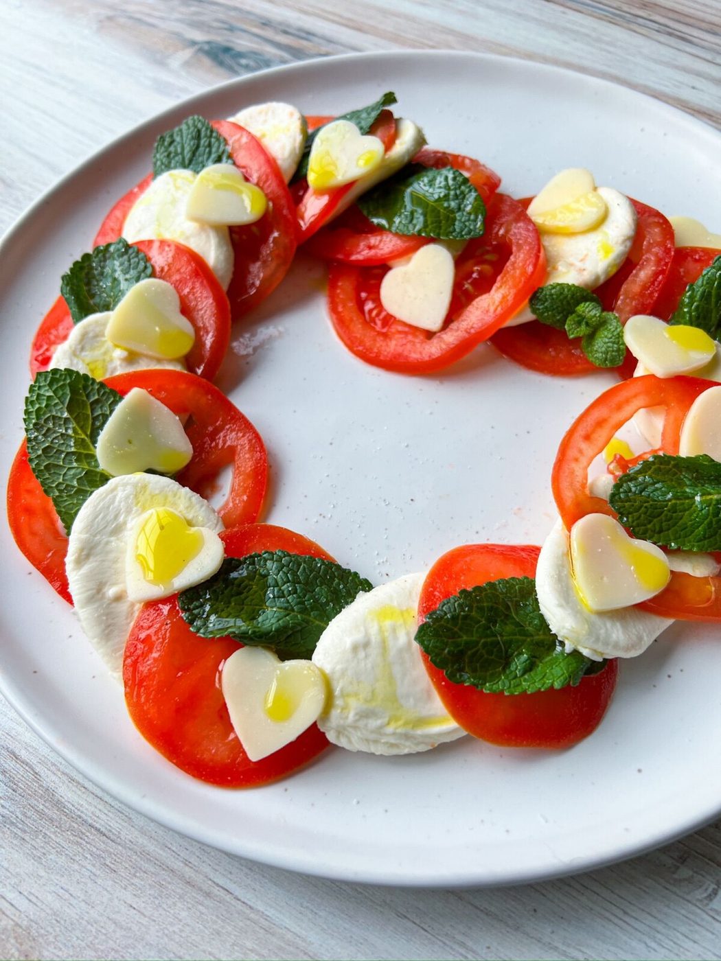 Heart Shaped Caprese Salad 