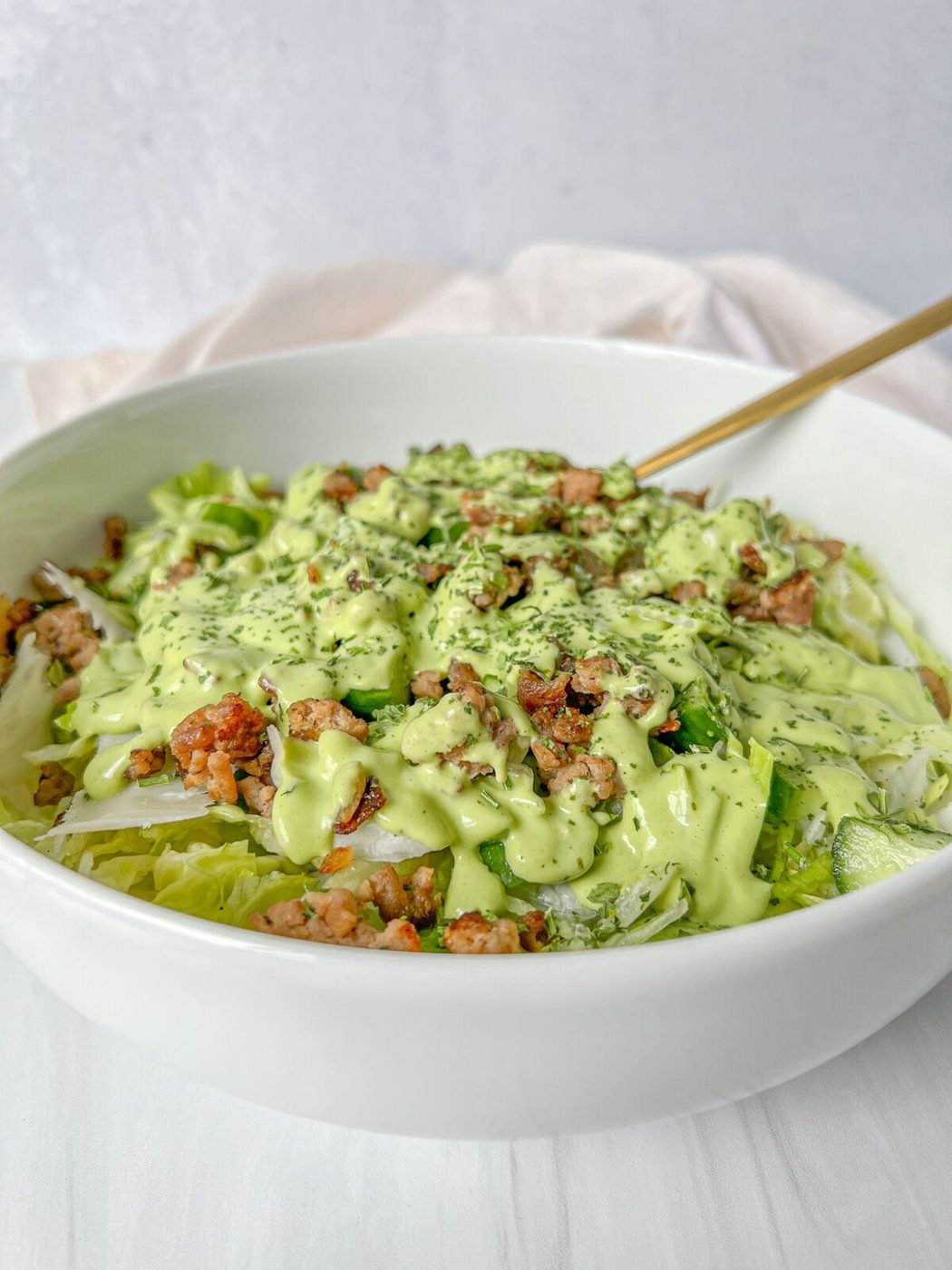 High Protein Green Goddess Salad