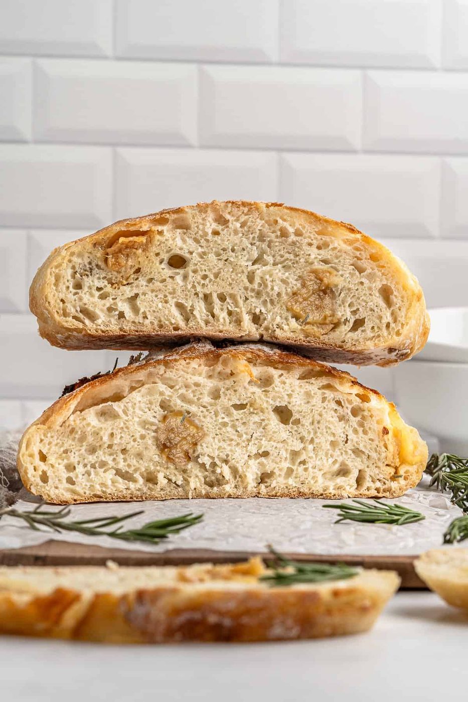No Knead Garlic Bread