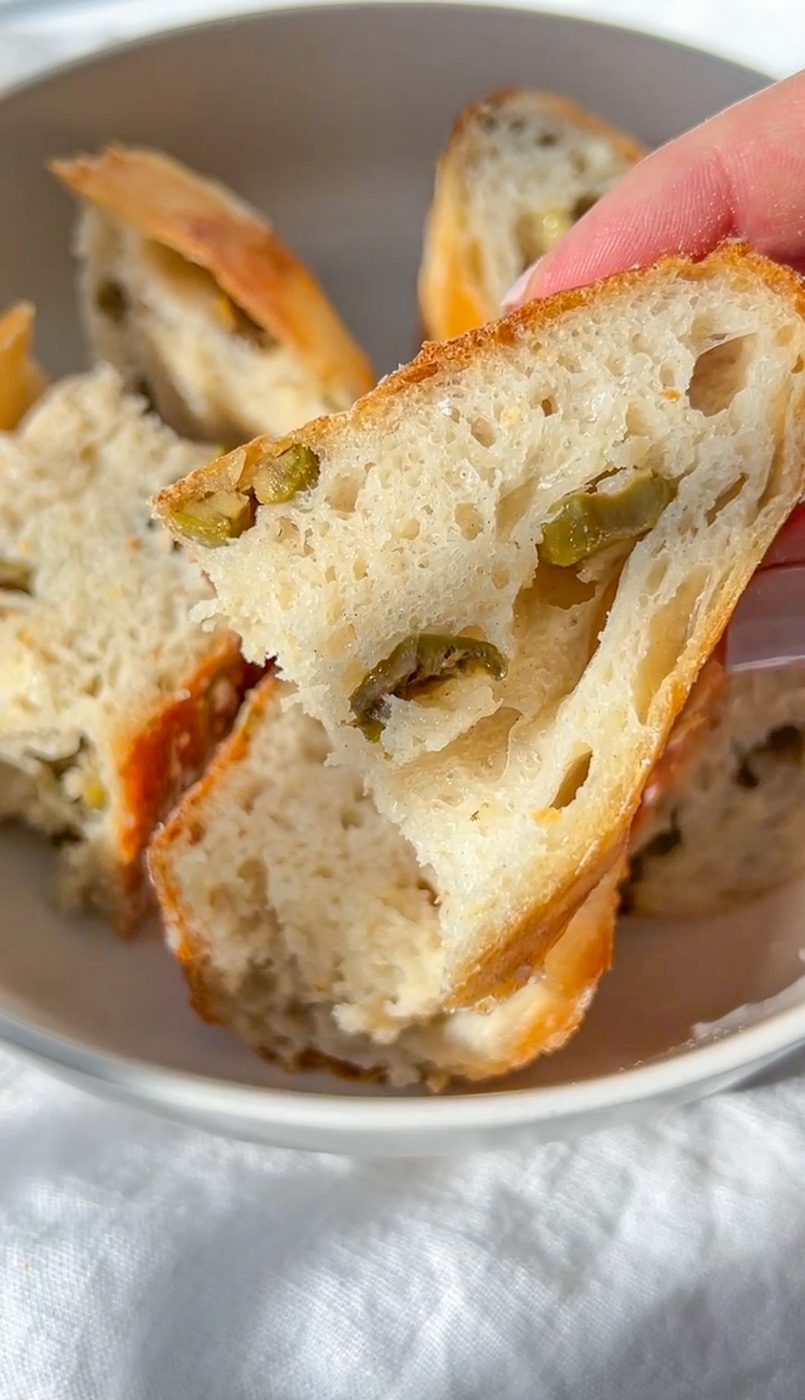 No Knead Olive Bread