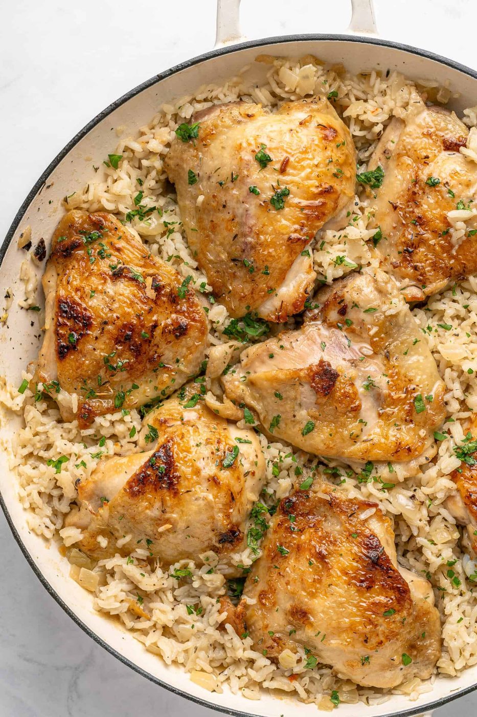 one pan chicken dinner with rice. 