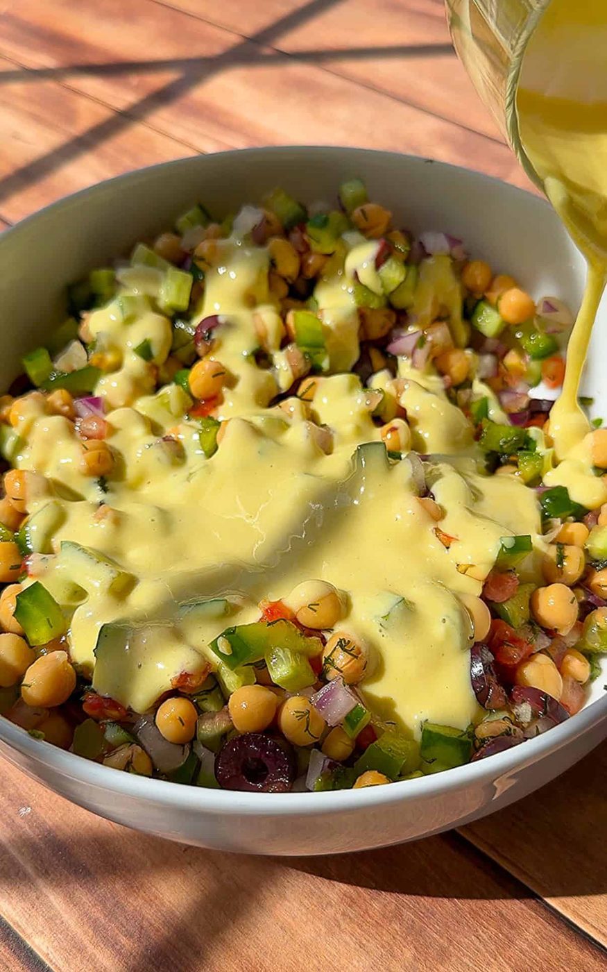 Scoopable Salad and Creamy Feta Dressing