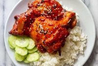 Sticky Gochujang Korean Chicken Thighs