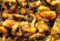 Rustic Mushroom Leek Stuffing