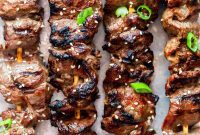 Sticky Sesame Ginger Steak Skewers