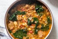 Hearty One-Pot Sausage, Bean and Kale Soup