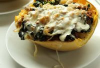 Savory Sausage & Kale Spaghetti Squash Boats