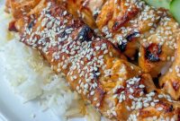 Sweet and Sticky Teriyaki Salmon Skewers