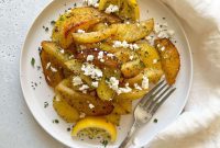 Zesty Greek Lemon Potatoes with Crumbled Feta