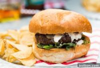Zesty Arugula White Cheddar Burger with Sweet Shallots and Creamy Garlic Aioli
