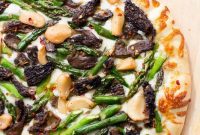 Spring’s Bounty Pizza: Asparagus, Morels, and Mellow Garlic Confit
