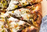 Hearty Leek, Bacon, and Mushroom Pizza