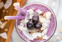 Luscious Blueberry Banana Coconut Smoothie