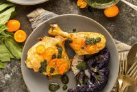 Golden Roasted Chicken and Cauliflower with Olive Oil