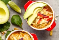 Wholesome Slow Cooker Chicken Tortilla Soup with a Fresh Southwest Salad