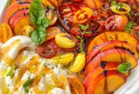 Creamy Burrata, Sweet Peach, and Heirloom Tomato Salad