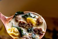 Effortless Creamy Sausage Tortellini Soup