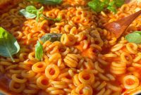 Homemade Pasta O’s in Tomato Sauce