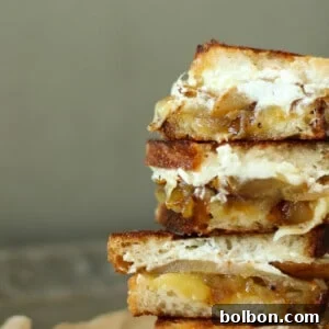 Honey Roasted Pear, Goat Cheese and Caramelized Onion Grilled Cheese