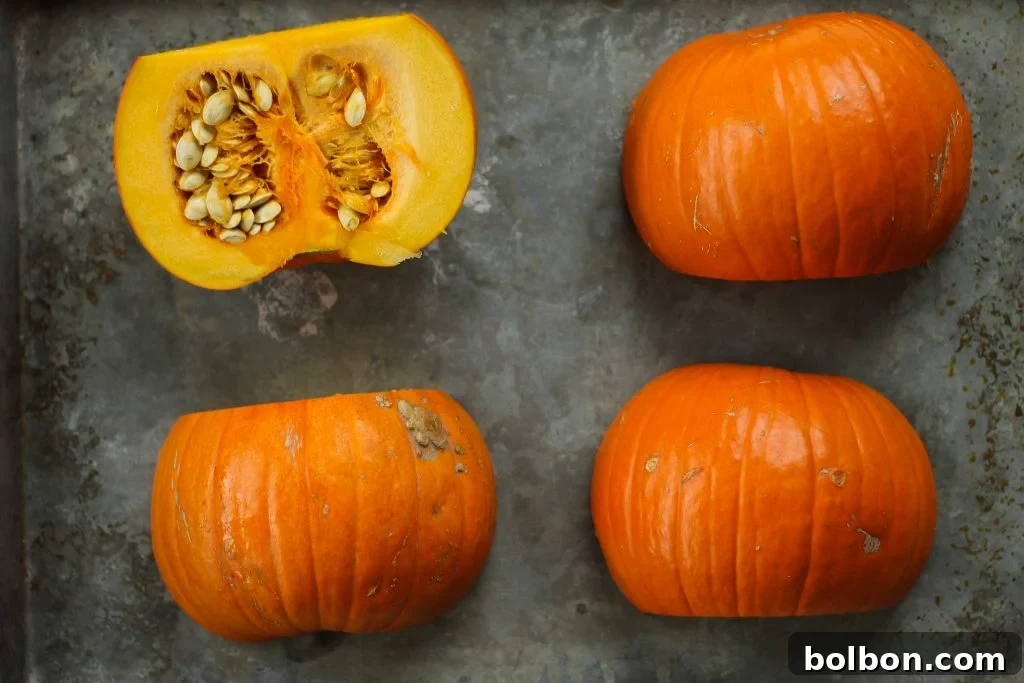 Close-up of the rich, orange-hued Roasted Pumpkin Coconut Curry Soup, showing its creamy texture, ready to be served.