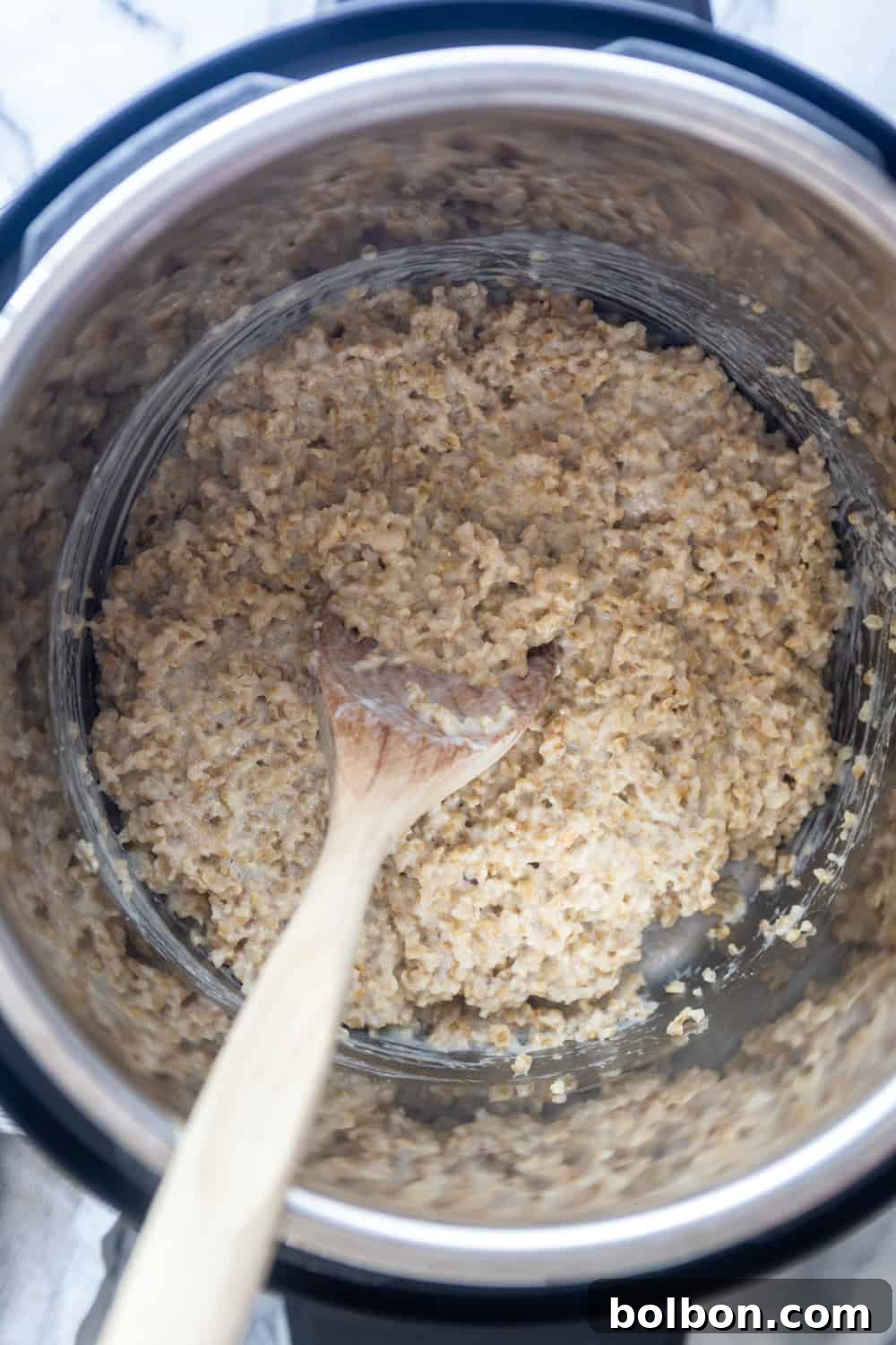 Quick and Creamy Instant Pot Steel Cut Oats 3 Cooked steel cut oats in an instant pot