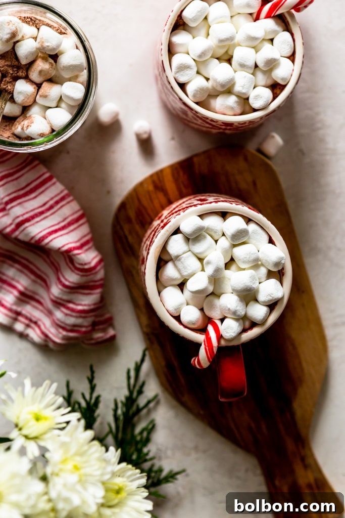 Craft Your Own Perfect Hot Chocolate Blend 6 Fresh debi lilly design™ Alpine Frost Bouquet and a festive Fa la la candle, perfect additions to a holiday gift.
