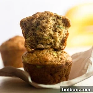 Wholesome Banana Zucchini Muffins 2 Healthy Banana Zucchini Muffins square image