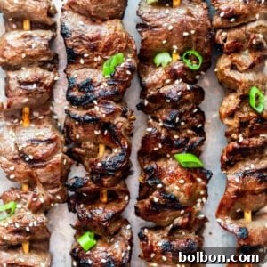 Grilled Sesame Ginger Steak Skewers Recipe Image