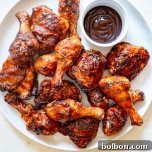 Delicious grilled BBQ chicken, ready to be served