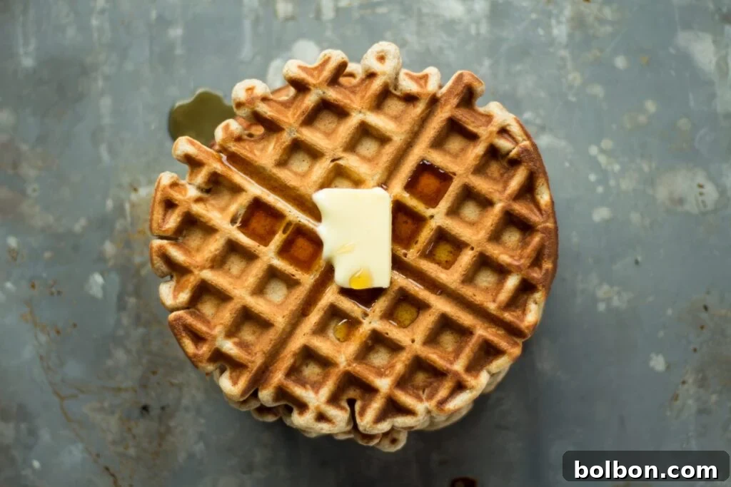 Cider-Kissed Waffles 2 These apple cider waffles are sweet, and tangy with a hint of spice, perfect for fall mornings.