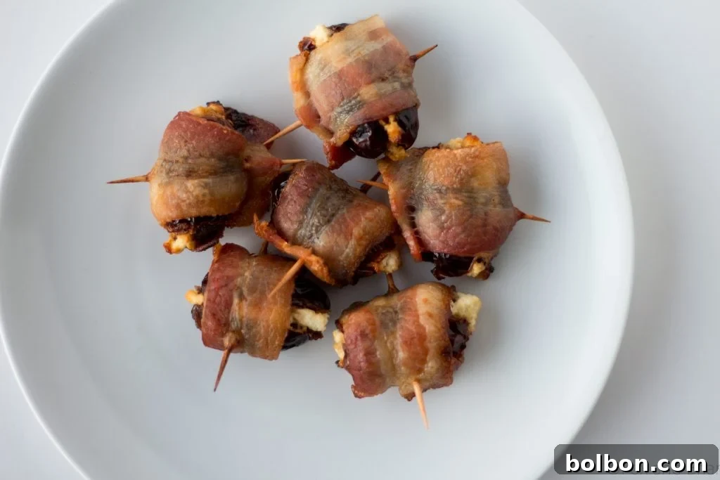 Sweet and Salty Bacon Wrapped Dates with Creamy Goat Cheese 8 Goat Cheese Stuffed Bacon Wrapped Dates - these are so easy, only take 3 ingredients and are wildly addictive! They will dissapear before you know it.