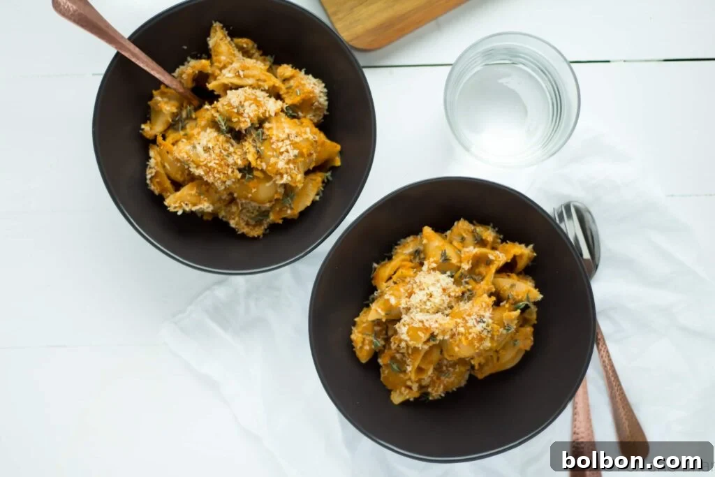 Creamy Pumpkin Mac and Cheese with Gruyère and Goat Cheese