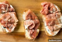 Fig, Prosciutto, and Creamy Chèvre Crostini