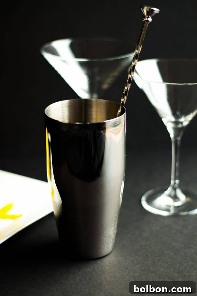 Classic Gin Martini being prepared