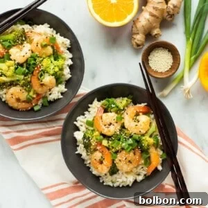 This healthier orange Sesame Shrimp is a quick and flavorful weeknight dinner!