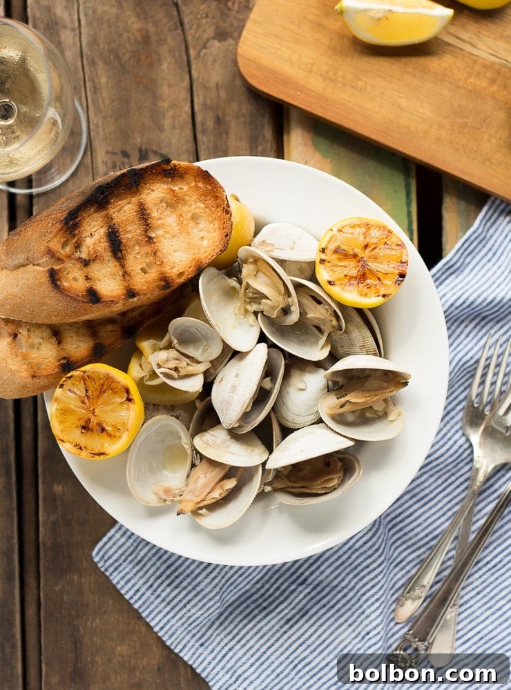 A Dutch oven full of perfectly cooked Beer Steamed Clams, ready to be served from the campfire.