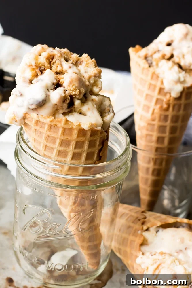 Easy No-Churn S'mores Ice Cream 5 No-Churn S'mores Ice Cream base with folded-in toasted marshmallows.