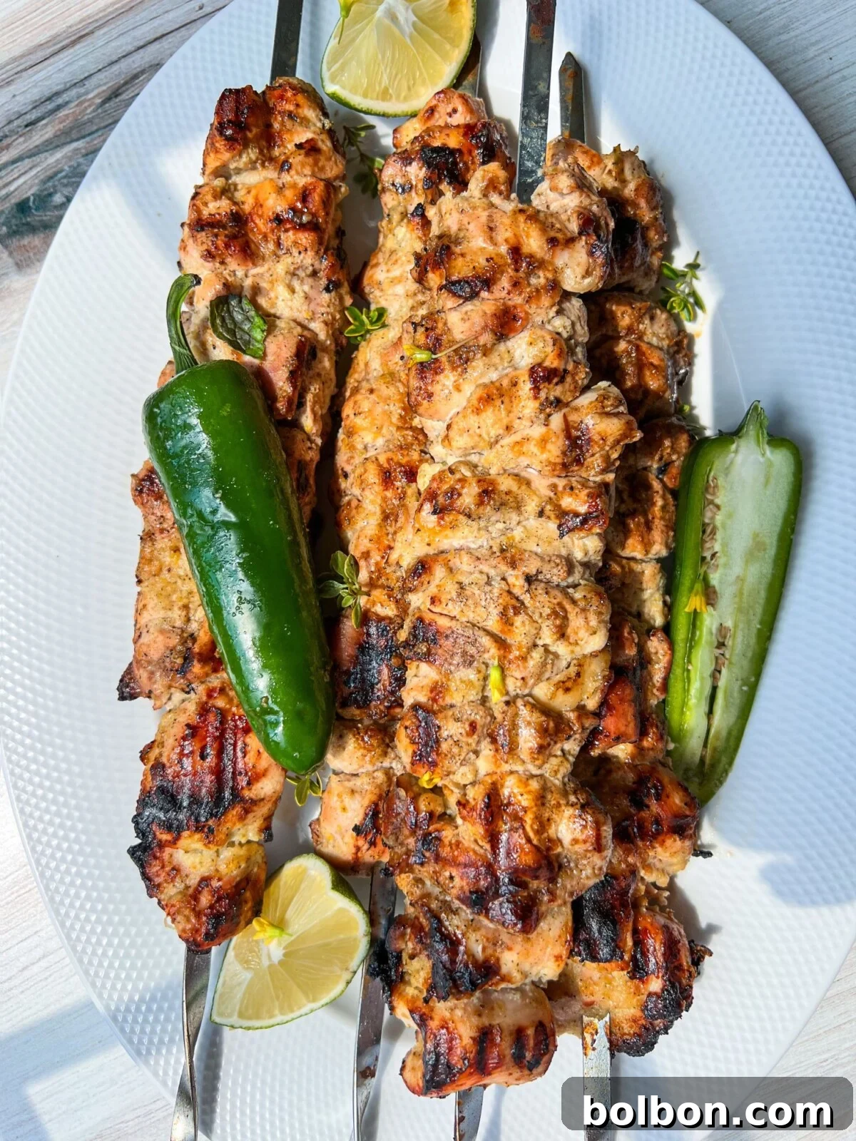 Lemon Herb Roasted Chicken 2 Whole Lemon Chicken, beautifully grilled and served on skewers