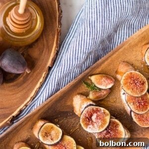 Fig and Goat Cheese Crostini with Honey, a delicious and easy appetizer.