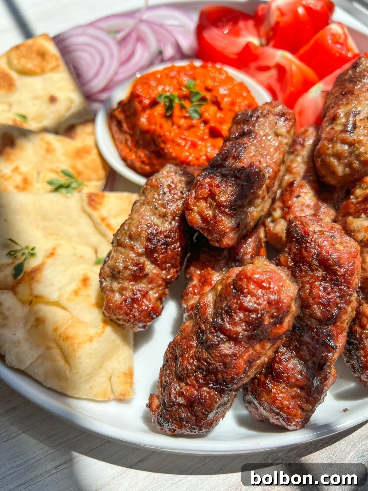 Delicious freshly grilled Cevapi sausages