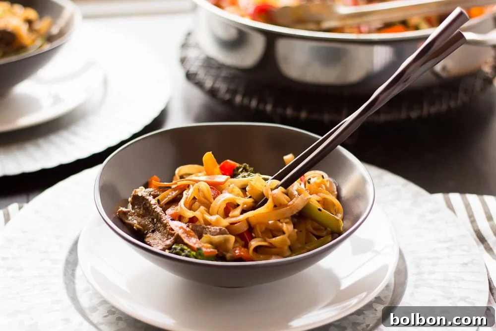 A vibrant and delicious Beef Noodle Stir Fry, ready in under 30 minutes and easily made gluten-free. Perfect for a quick weeknight meal.