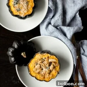 Hearty Sausage and Kale Stuffed Acorn Squash 7 Sausage and Kale Stuffed Acorn Squash
