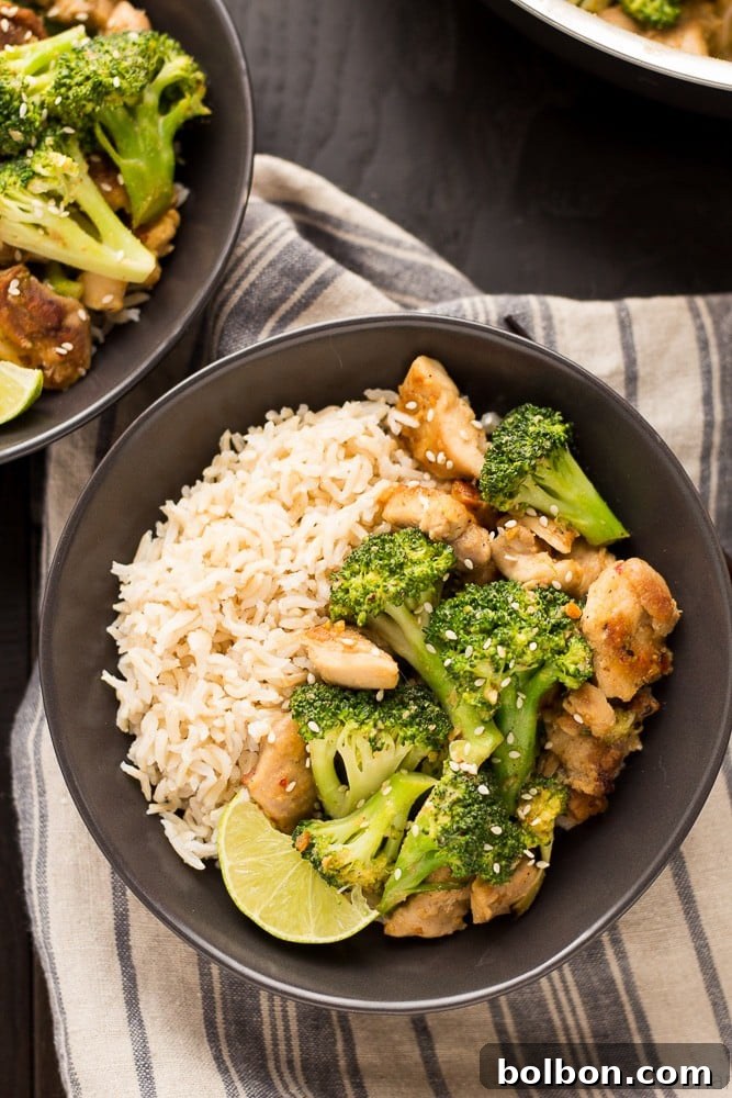 31 Healthy 30-Minute Dinners for Effortless Weeknights 3 Peanut Sauce Chicken and Broccoli Bowl by Fox and Briar - Healthy Dinner Recipe