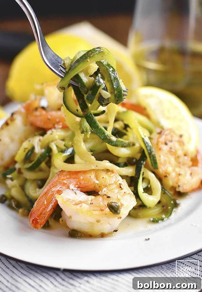 31 Healthy 30-Minute Dinners for Effortless Weeknights 4 Skinny Shrimp Piccata with Zoodles by Iowa Girl Eats - Quick Healthy Dinner